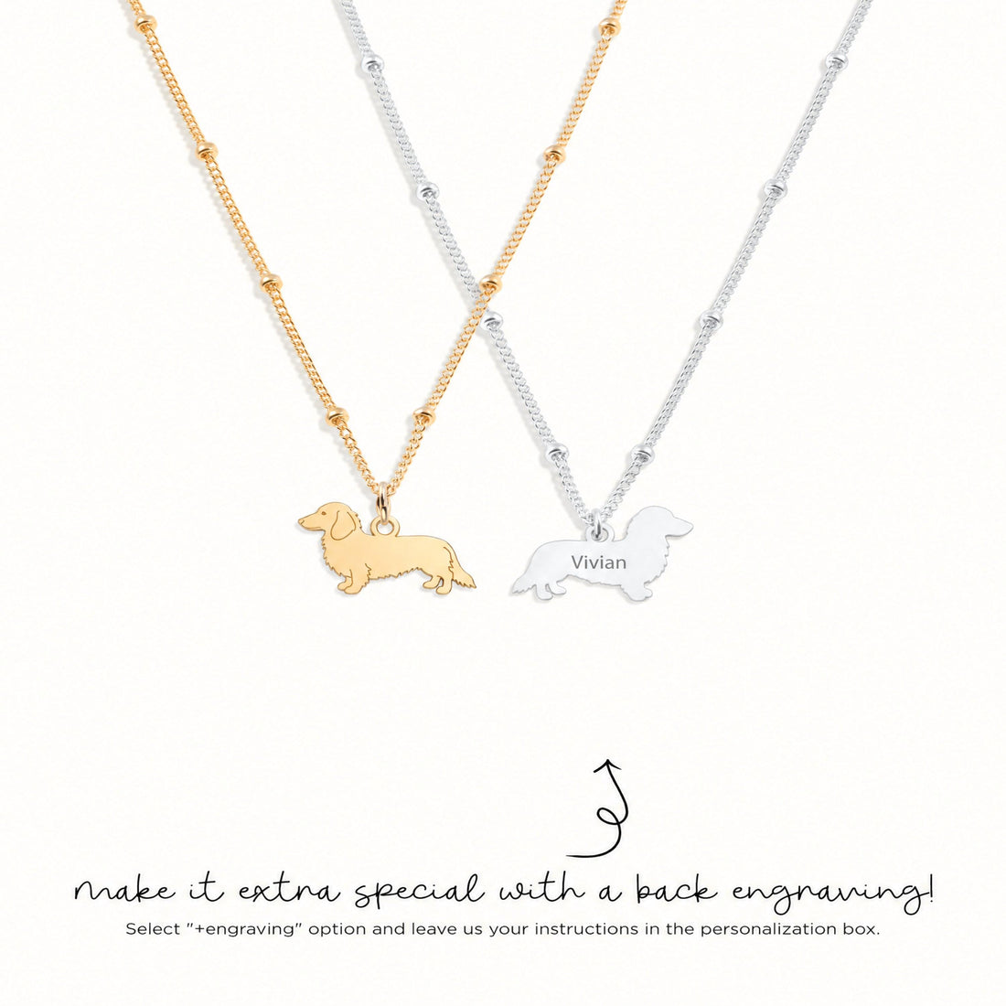 Dachshund Charm Beady Necklace