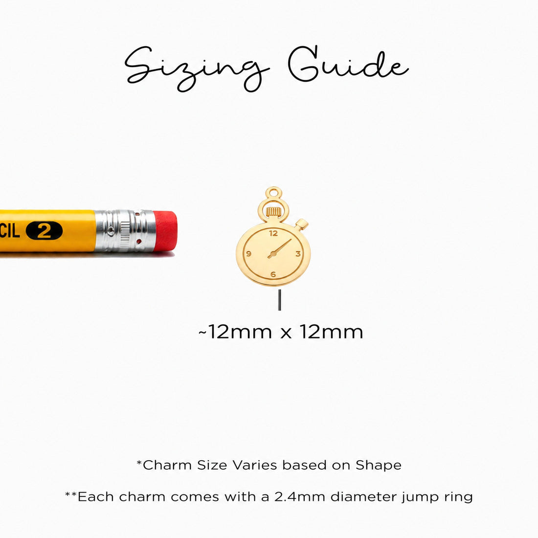 Stopwatch Charm Beady Necklace