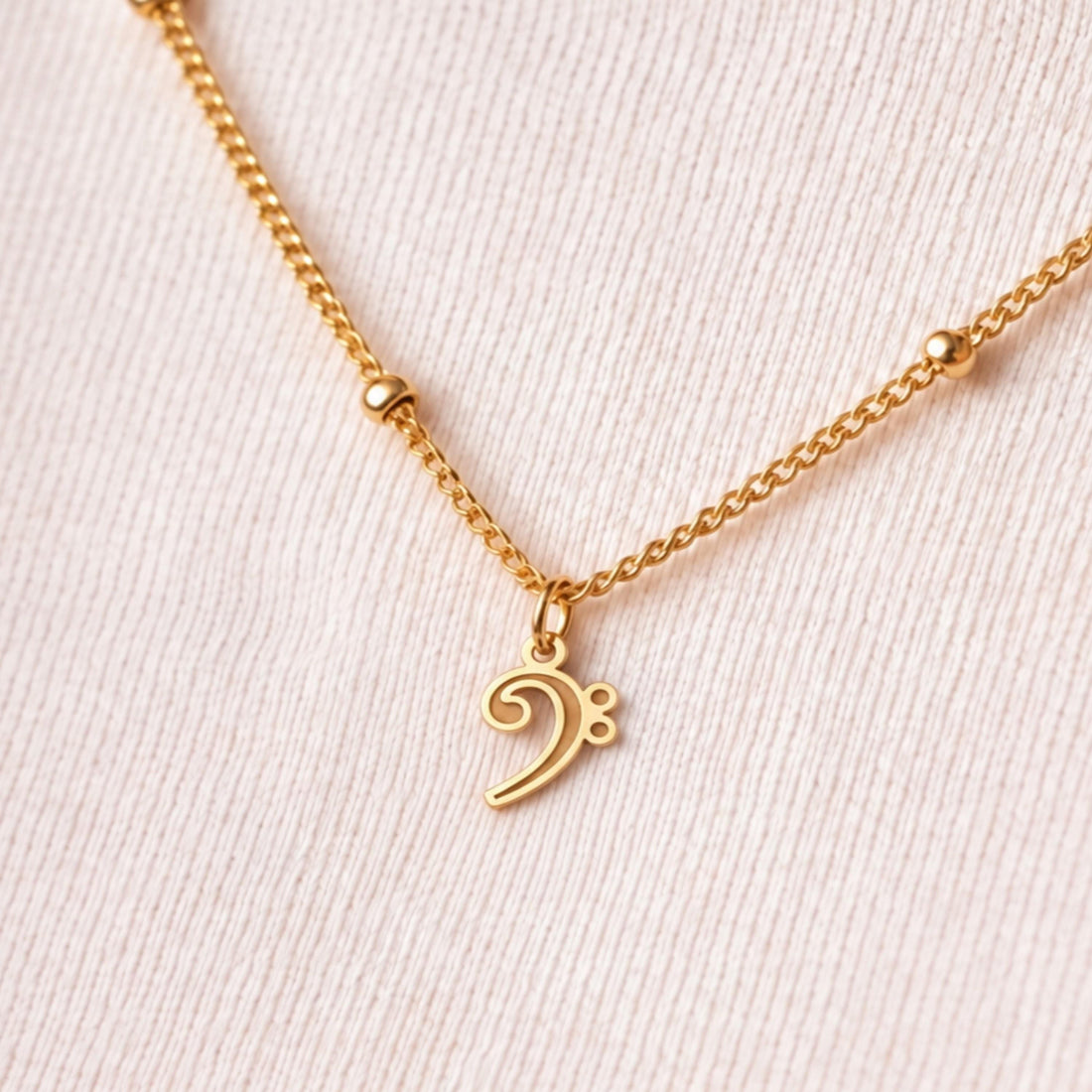 Bass Clef Charm Necklace