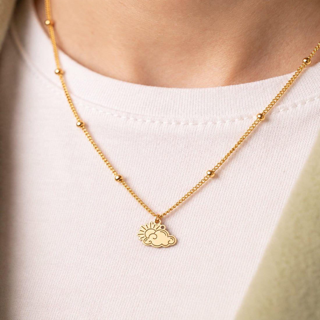 Sun Cloud Beady Necklace
