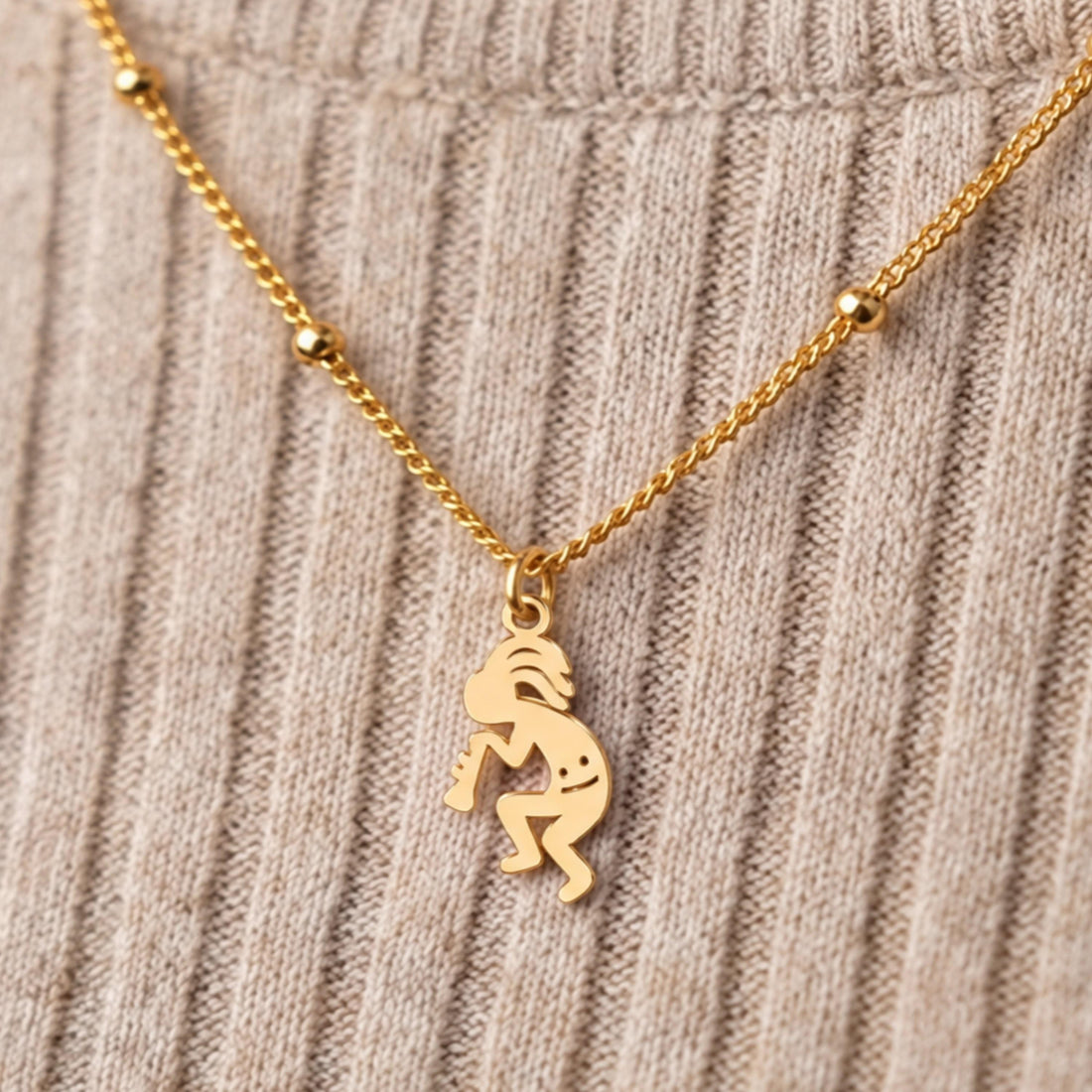 Kokopelli Charm Beady Necklace