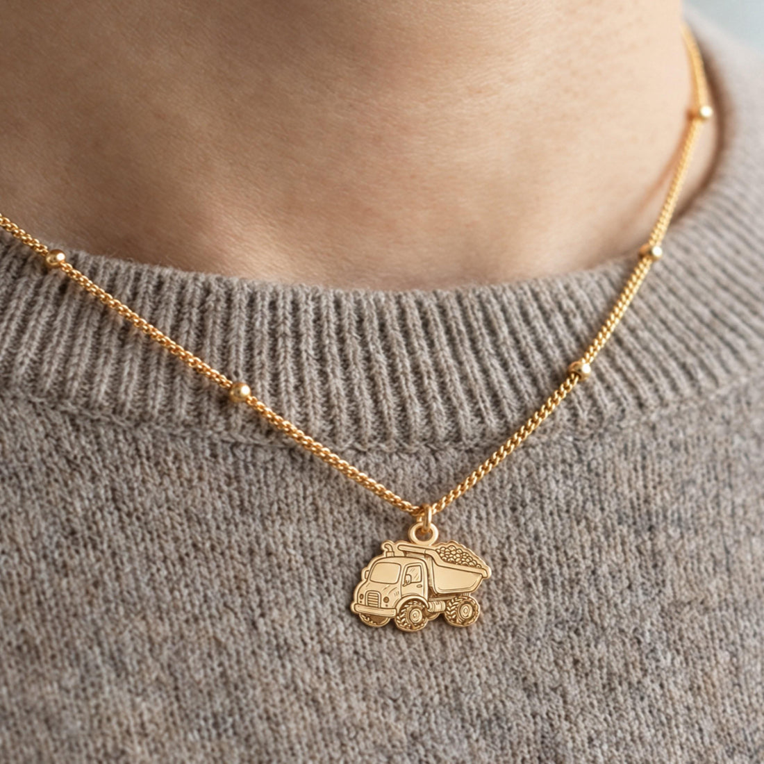 Dump Truck Beady Necklace