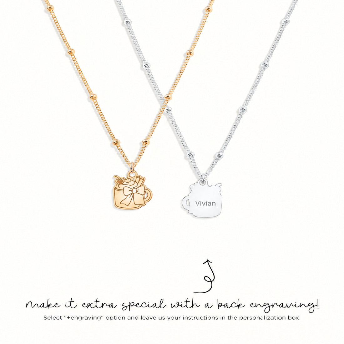 Hot Cocoa Mug Beady Necklace