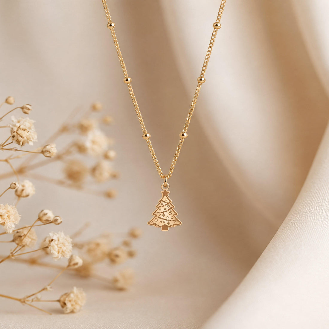 Christmas Tree Charm Necklace