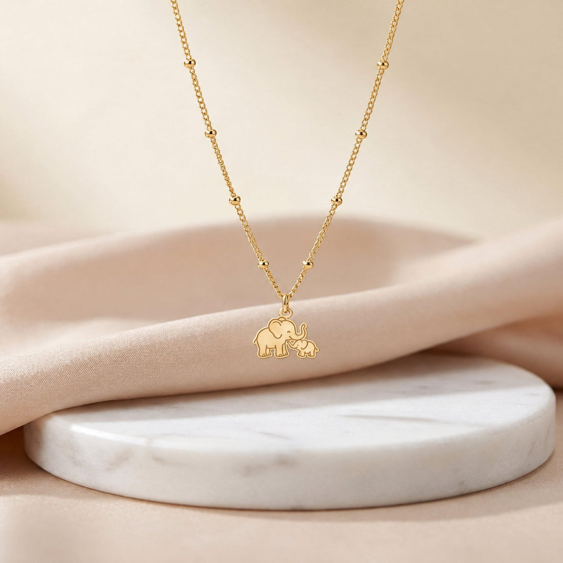 Elephant Calf Charm Necklace