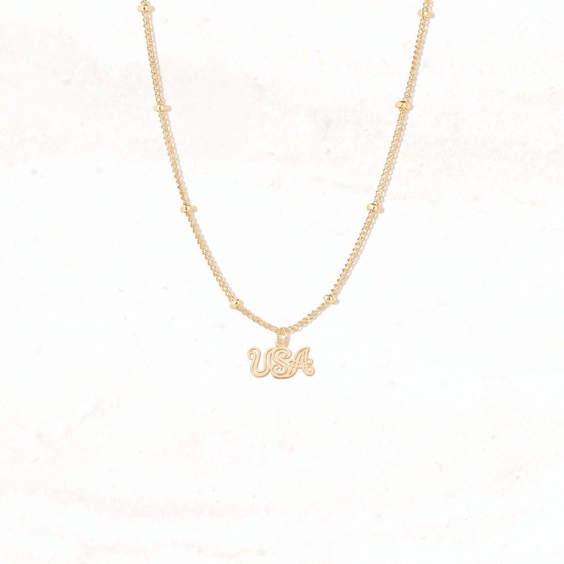 USA Letters Beady Necklace