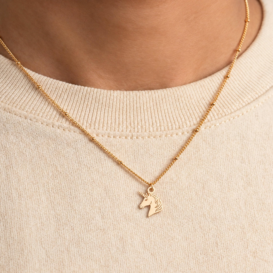 Unicorn Charm Beaded Necklace