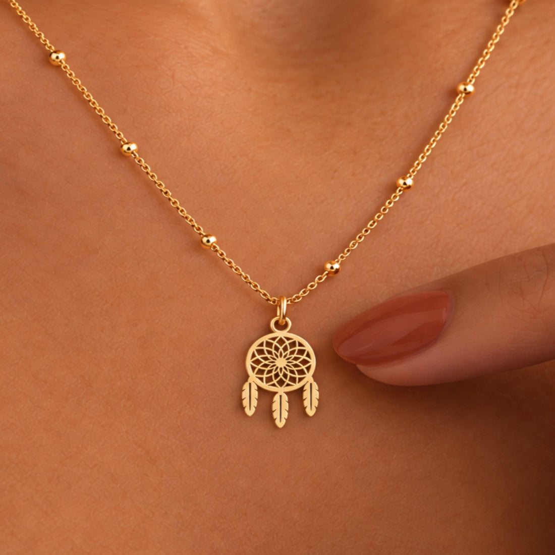 Dream Catcher Beady Necklace
