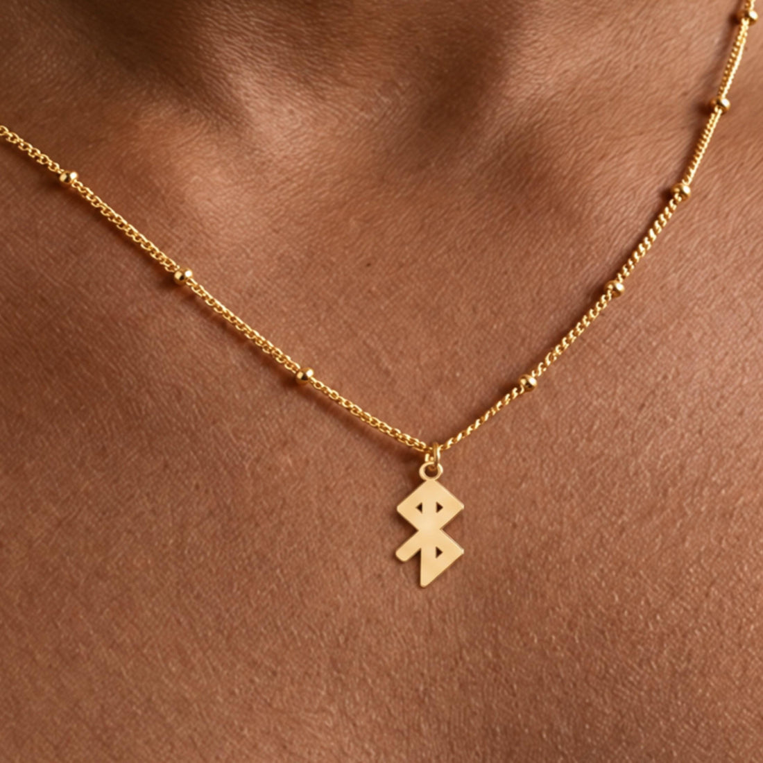 Rune Charm Beady Necklace