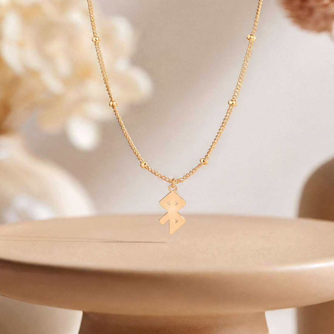Rune Charm Beady Necklace