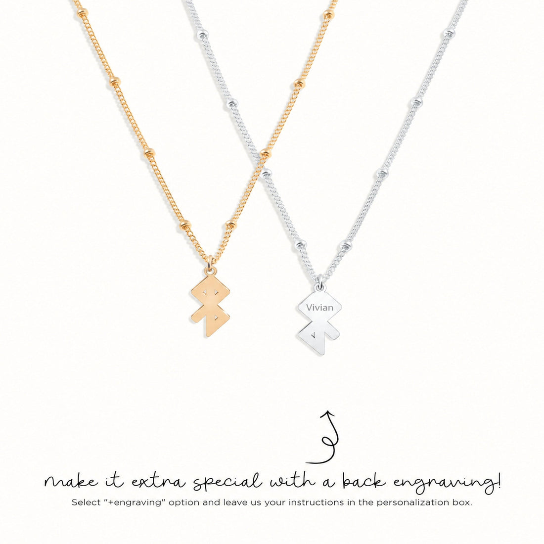 Rune Charm Beady Necklace