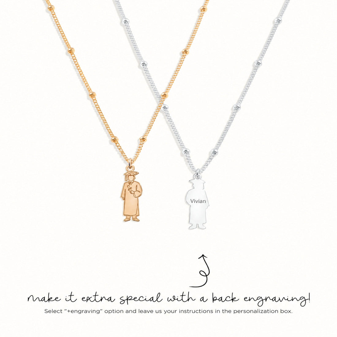 Graduation Charm Beady Necklace