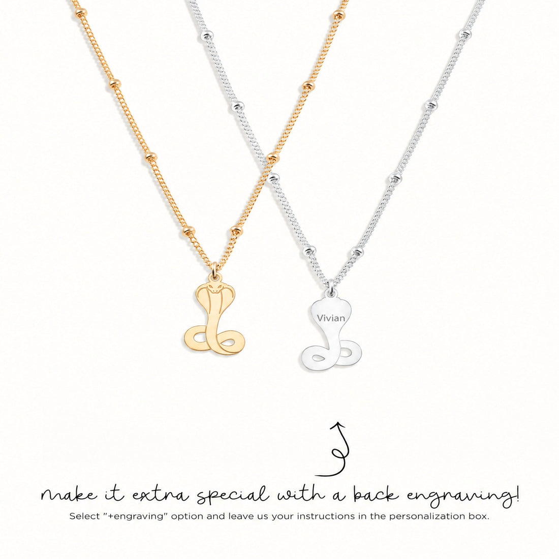 Cobra Snake Charm Necklace