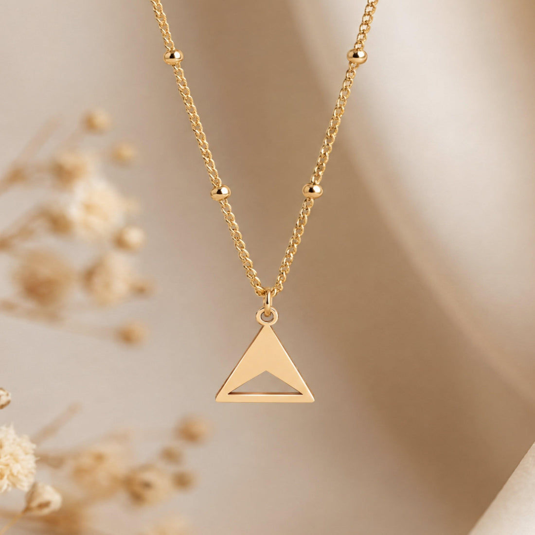 Triangle Charm Beady Necklace