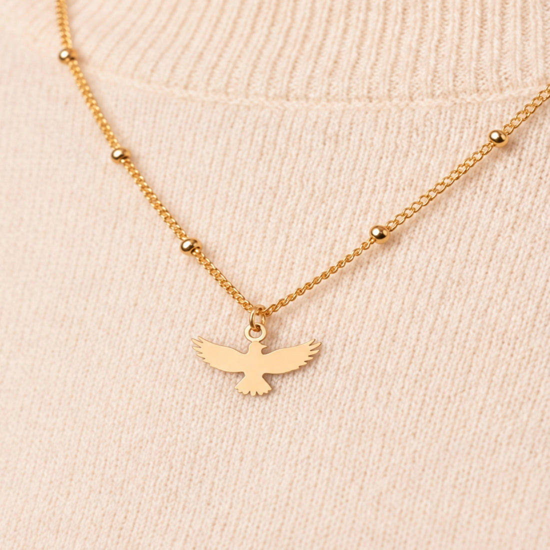 Flying Dove Beaded Necklace