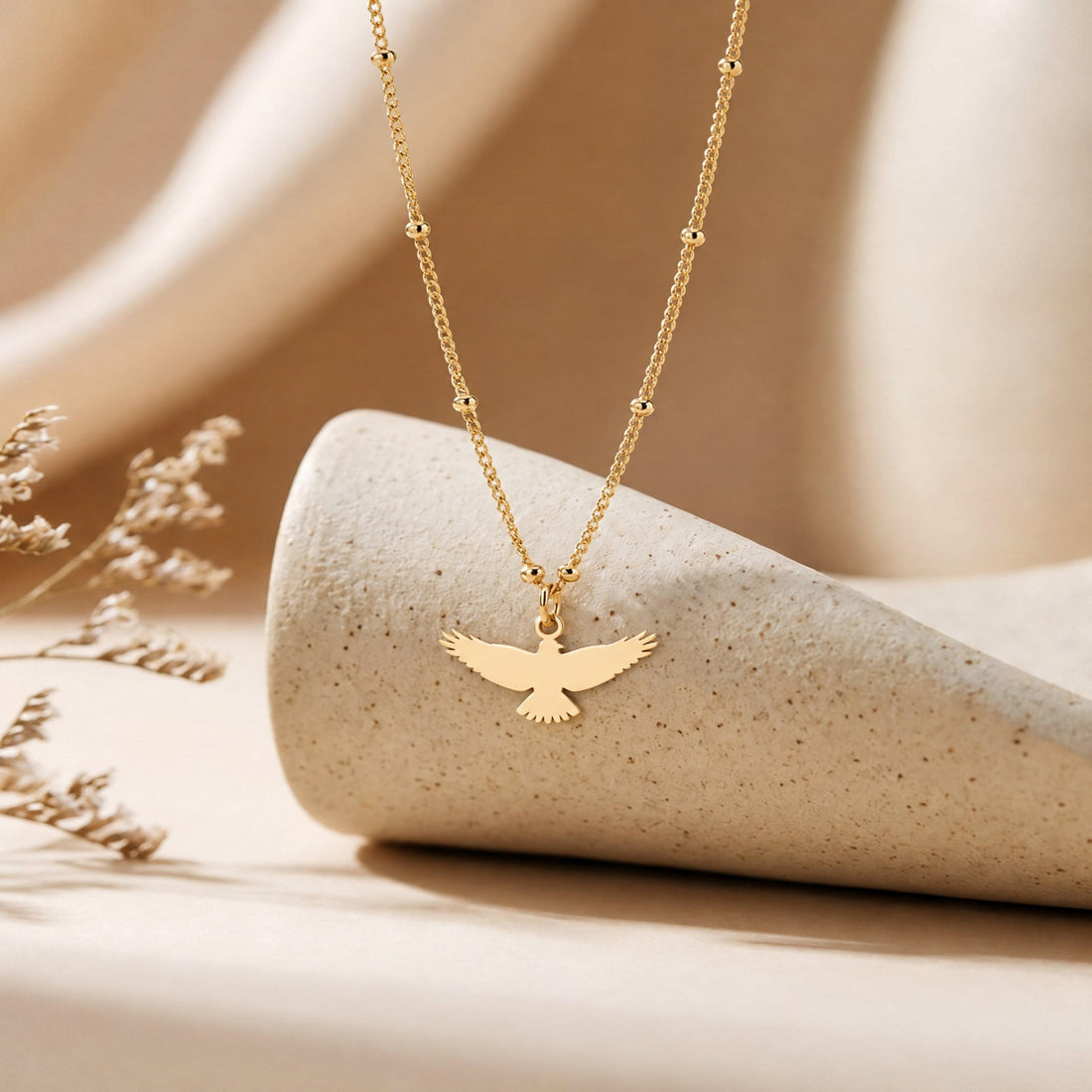 Flying Dove Beaded Necklace
