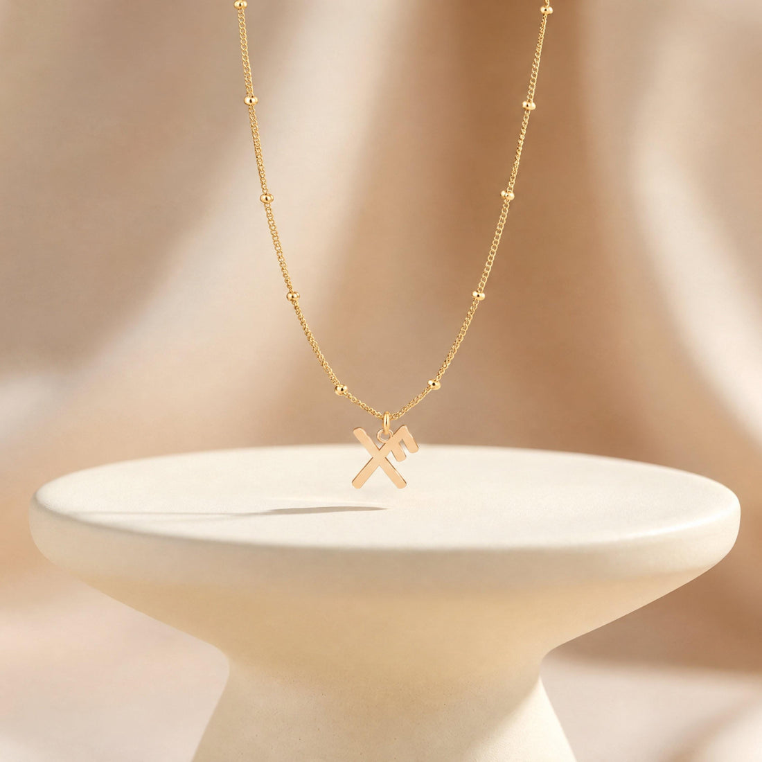 X Initial Beady Necklace