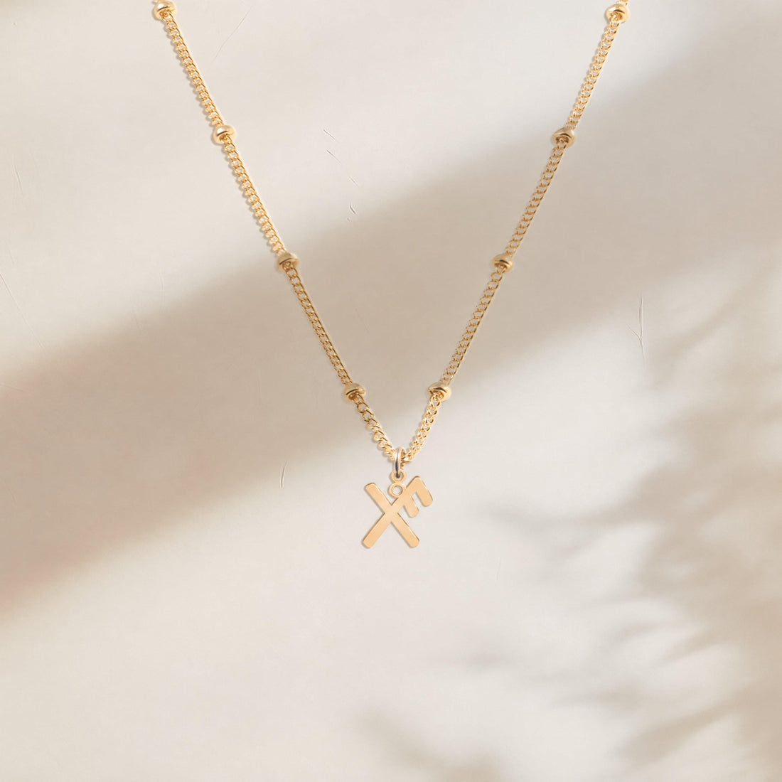X Initial Beady Necklace
