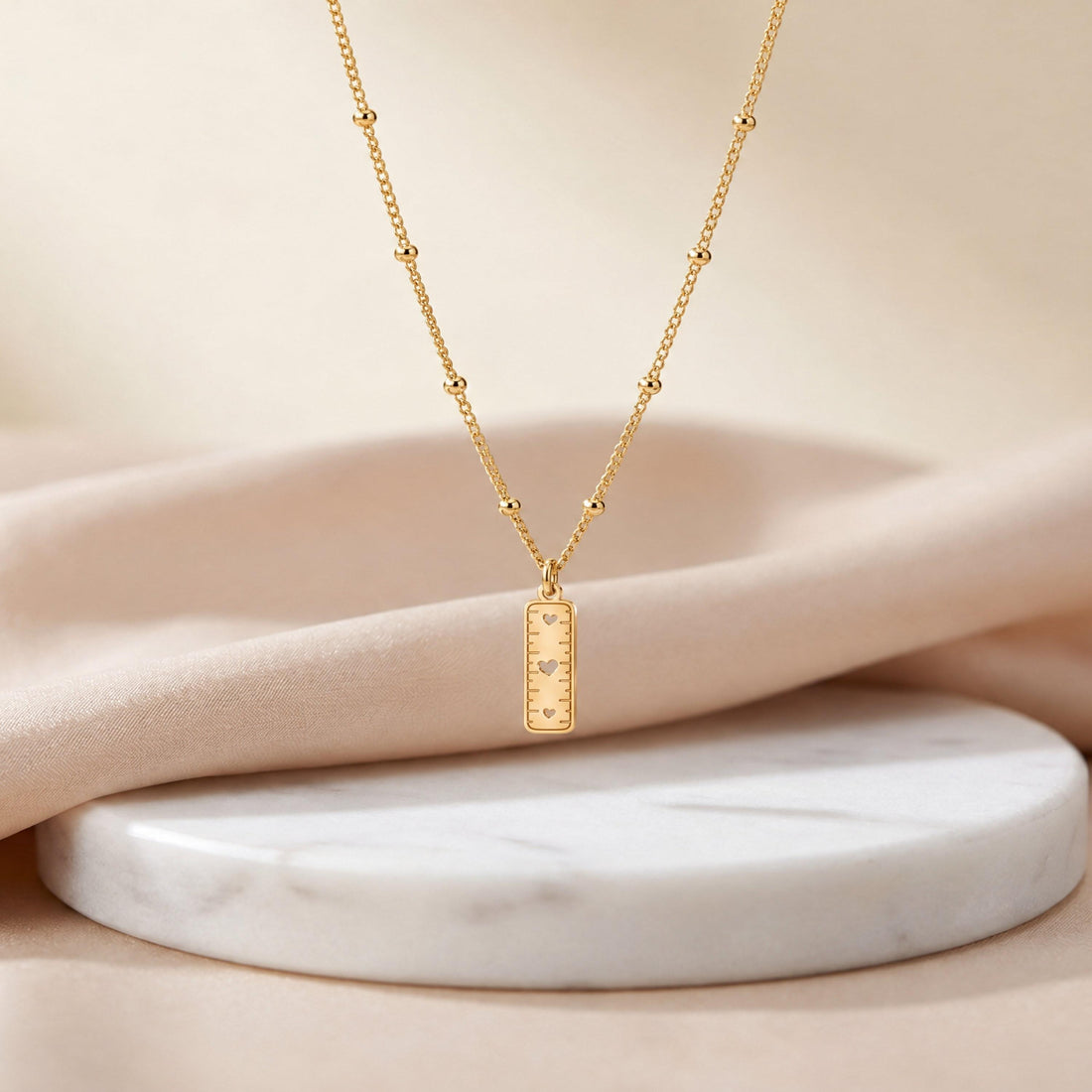 Ruler Charm Beady Necklace
