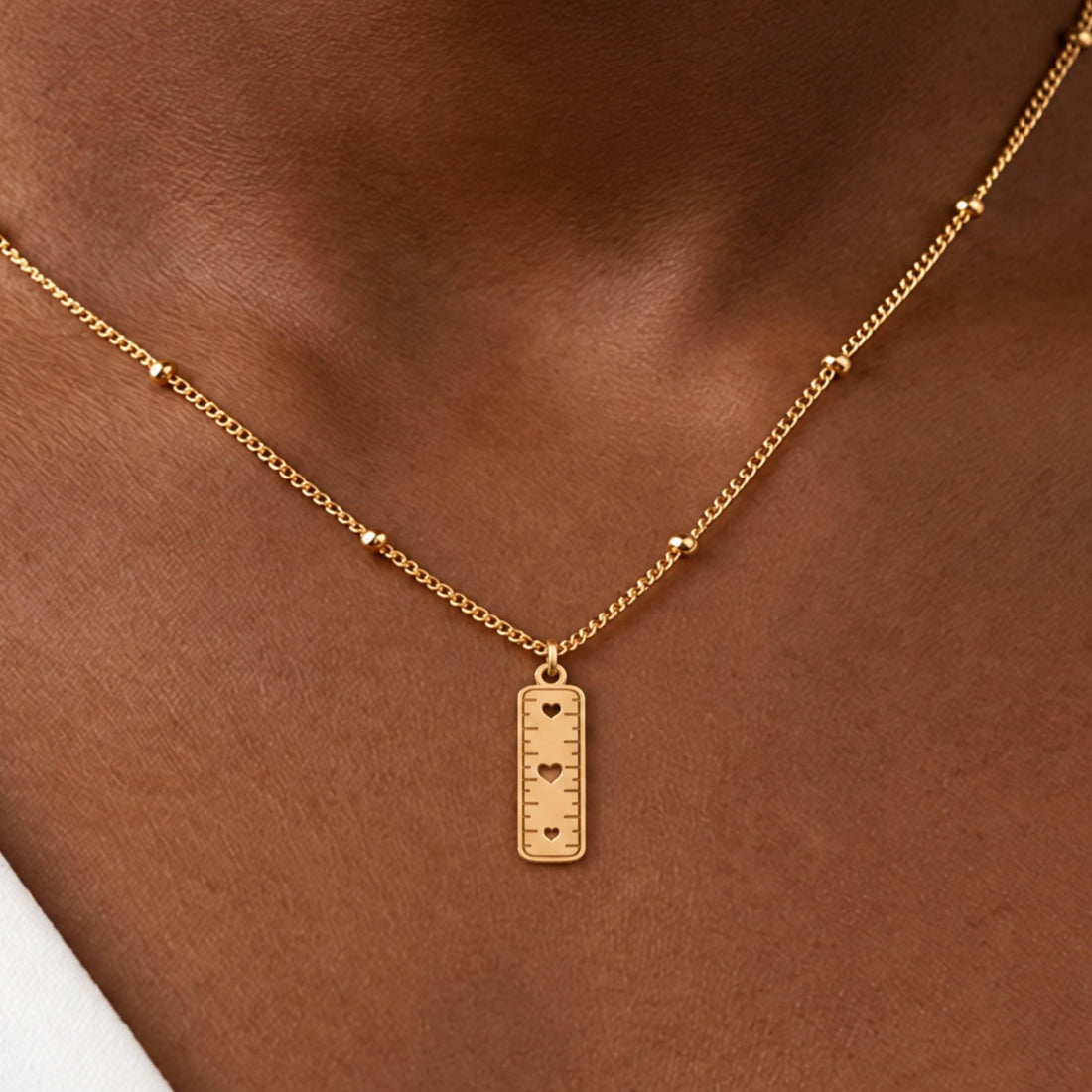 Ruler Charm Beady Necklace