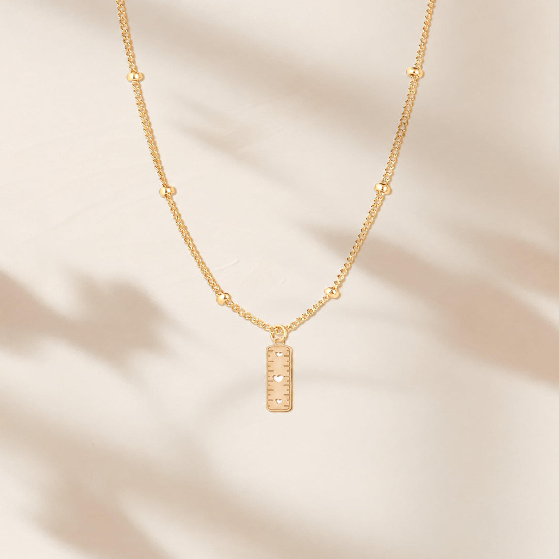 Ruler Charm Beady Necklace
