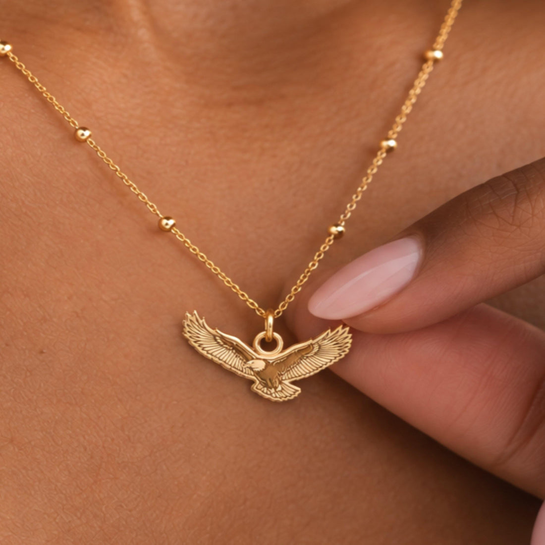Flying Eagle Beady Necklace