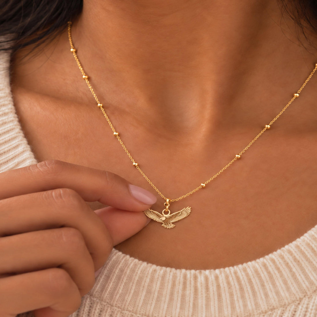 Flying Eagle Beady Necklace