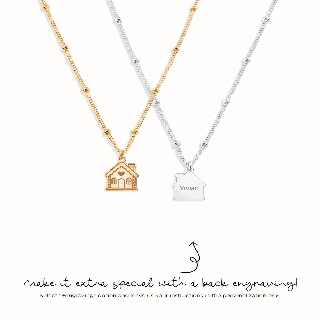 Gingerbread House Charm Necklace
