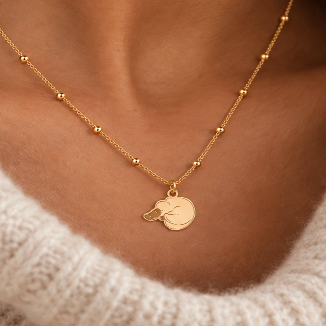 Sleeping Platypus Beady Necklace