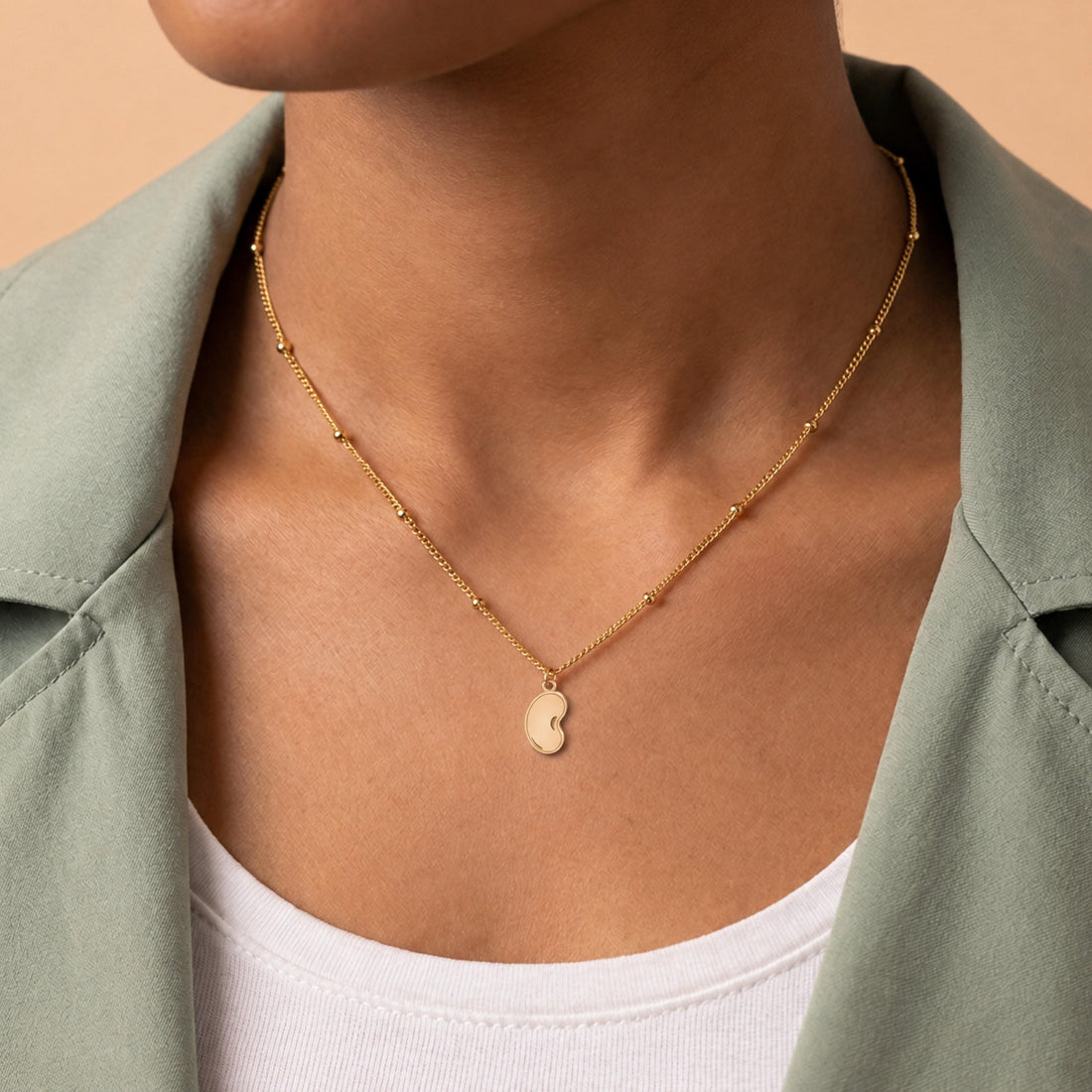 Kidney Bean Charm Necklace