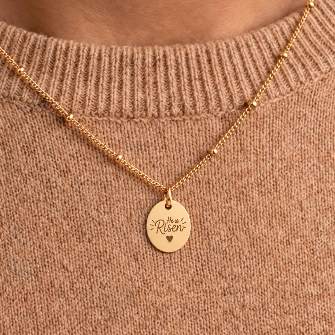 He Is Risen Charm Necklace