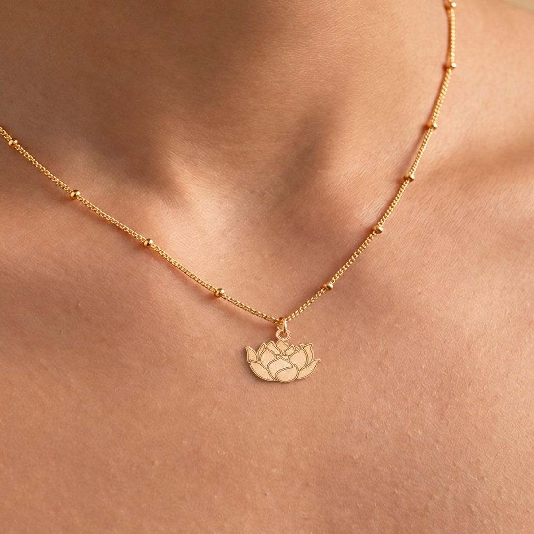 Lotus Bloom Charm Necklace