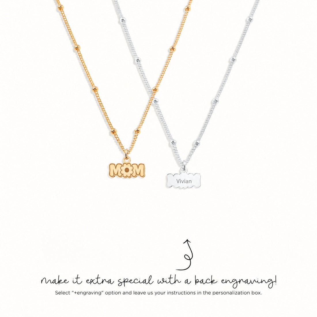 Mom Flower Charm Necklace