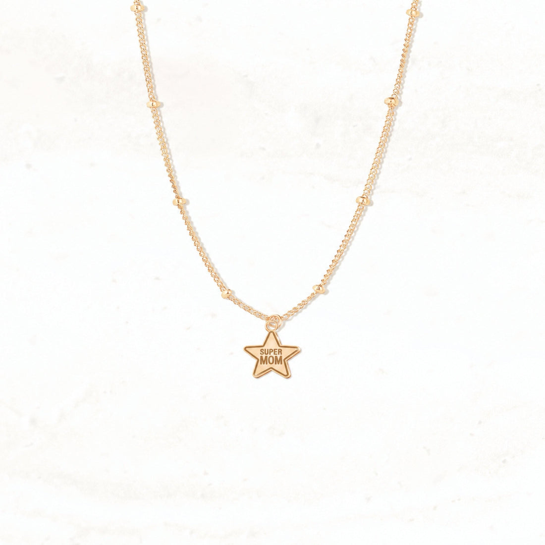 Super Mom Star Charm Necklace