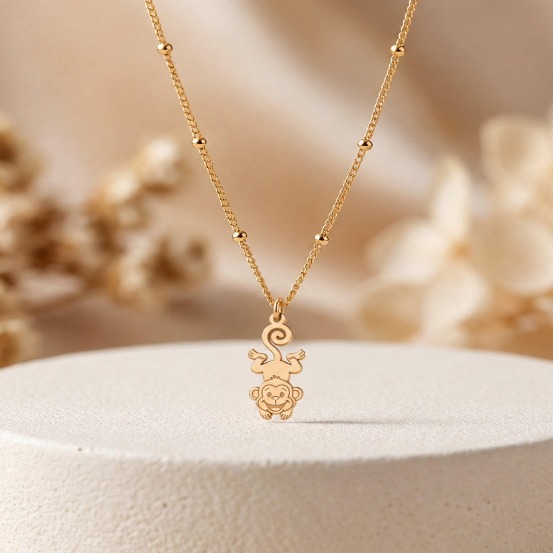 Swinging Monkey Tail Charm Necklace
