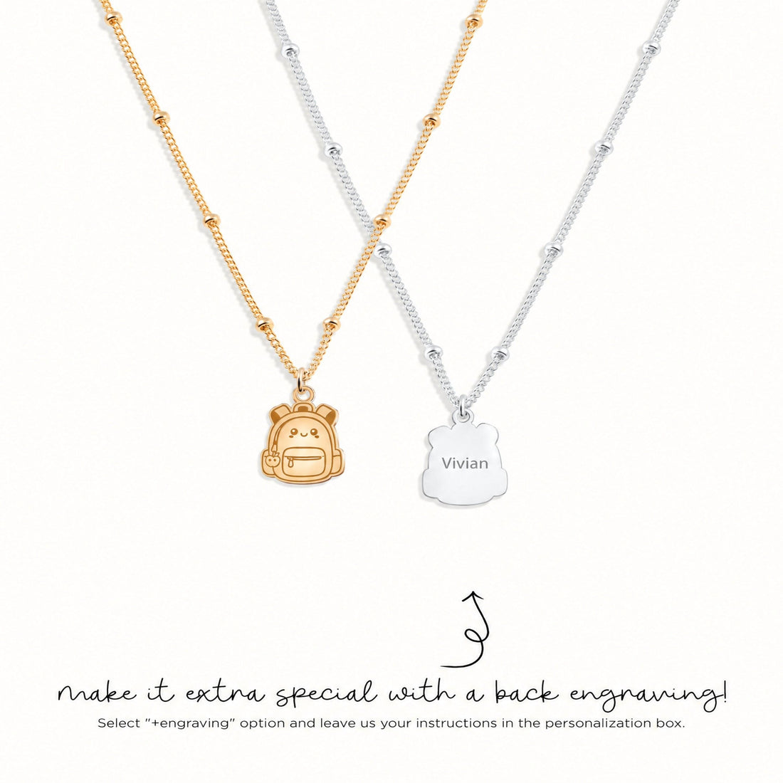 Smiley Backpack Charm Necklace