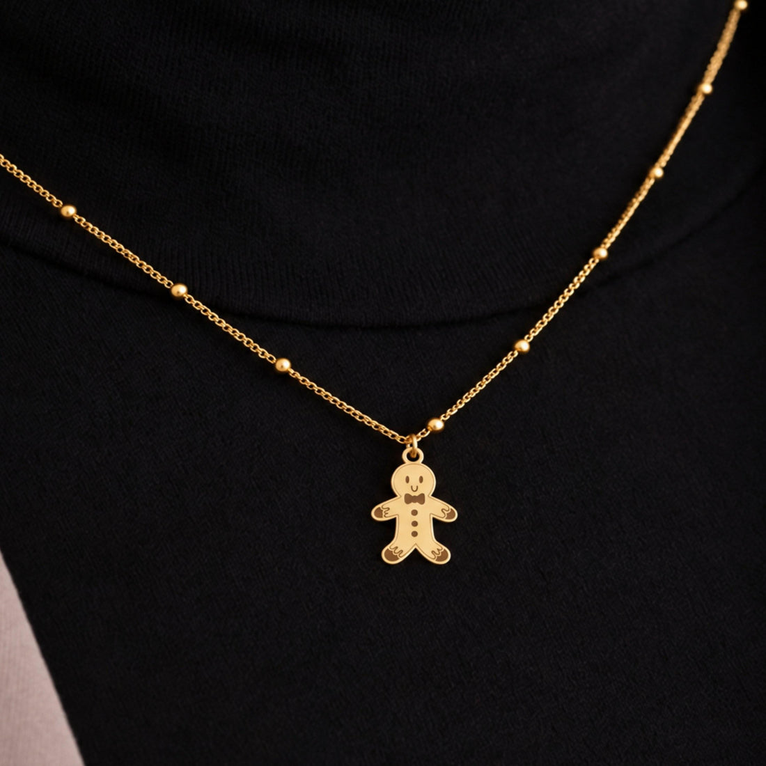 Gingerbread Man Charm Necklace