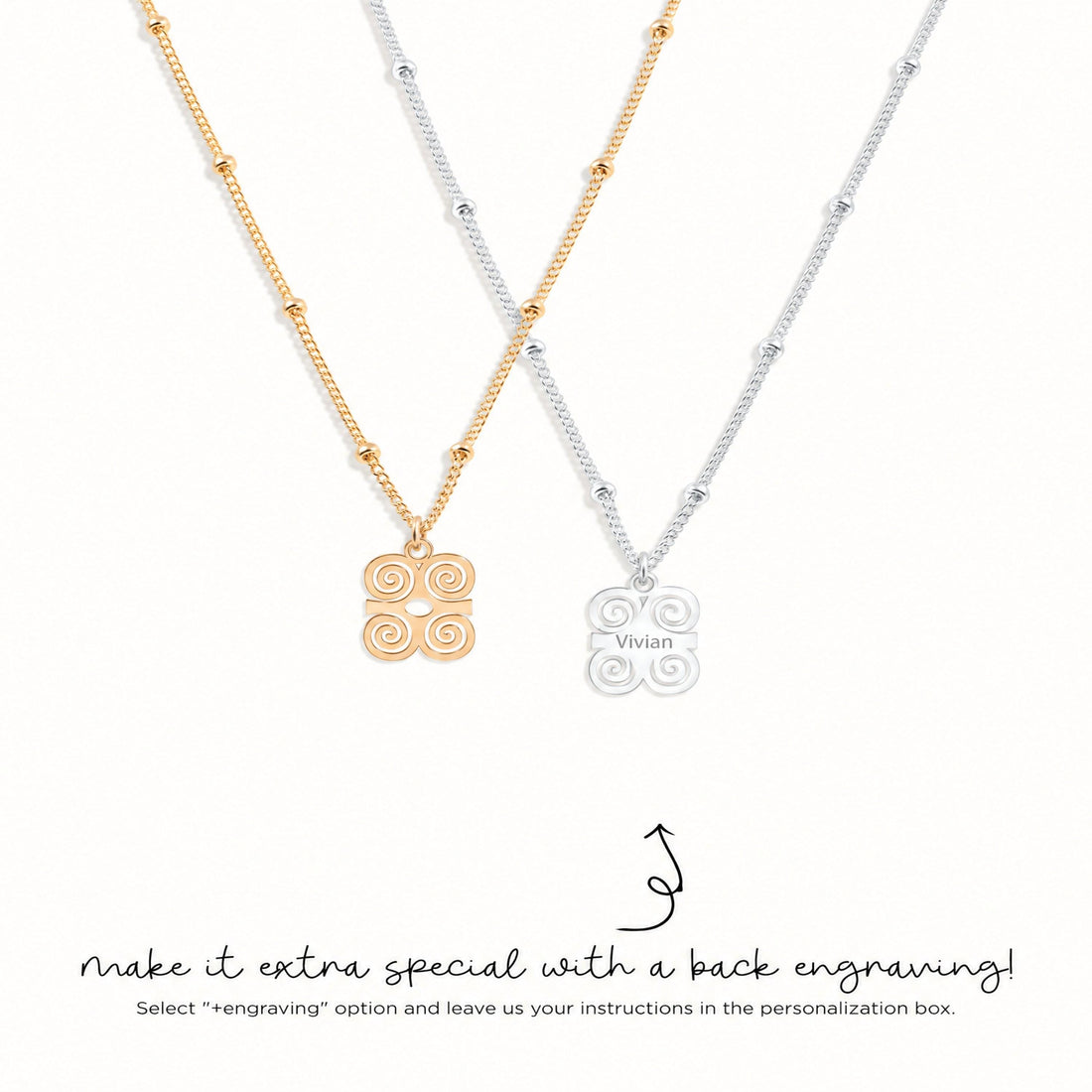 Spiral Knot Charm Necklace