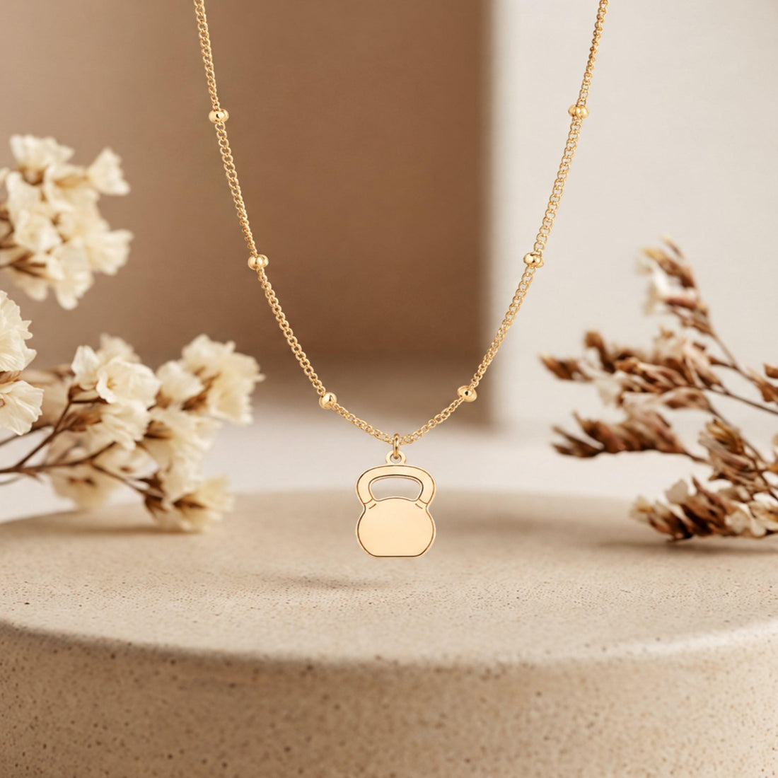 Open Handle Kettlebell Charm Necklace