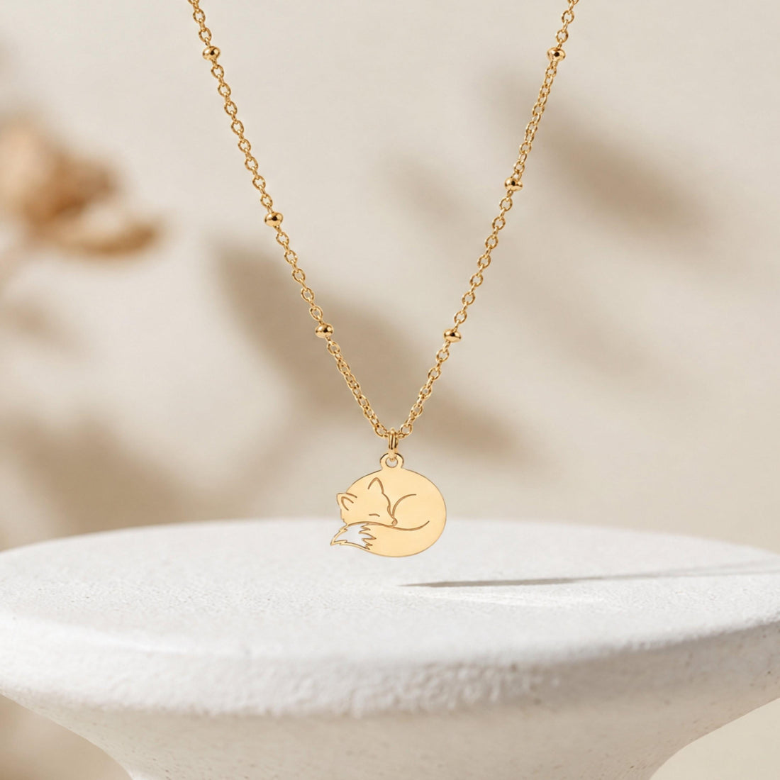 Sleeping Fox Charm Necklace