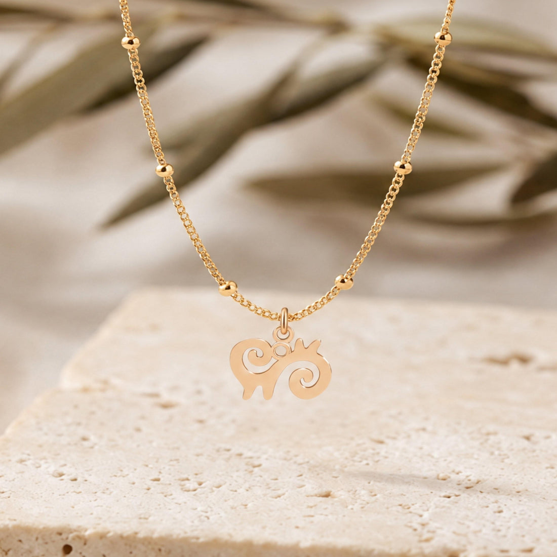 Aries Ram Zodiac Charm Necklace