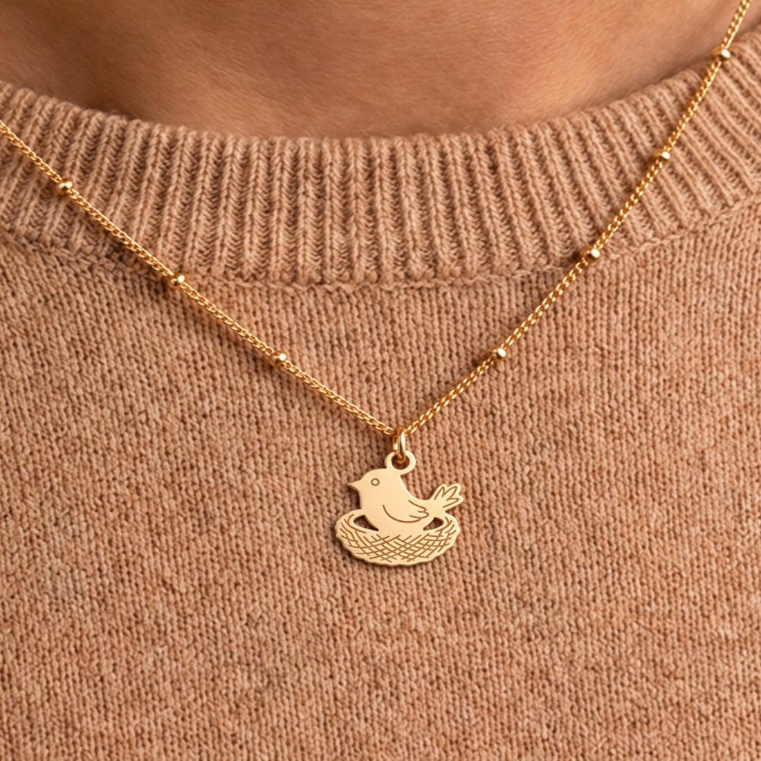 Bird Nest Charm Necklace