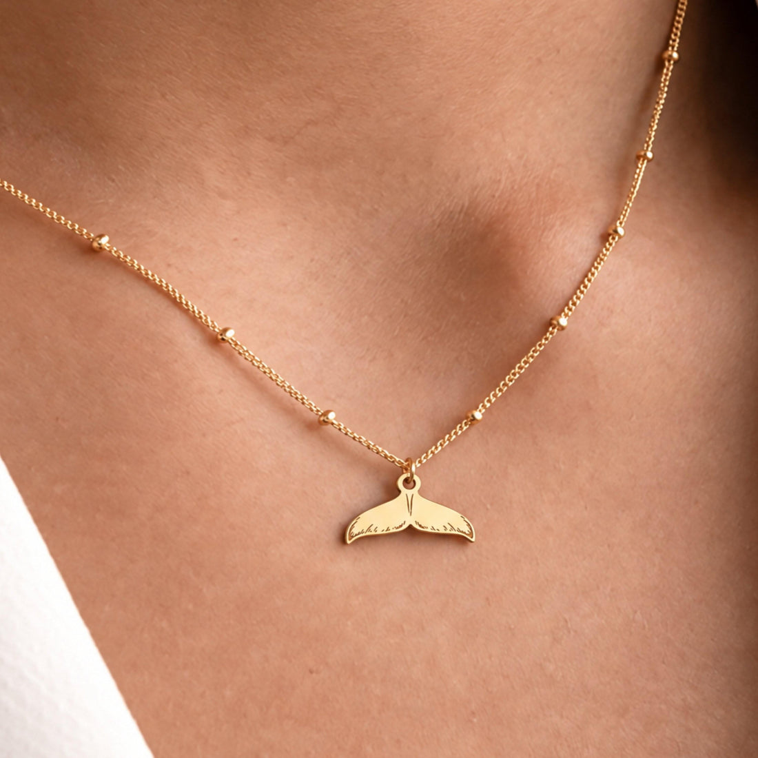 Whale Tail Charm Necklace