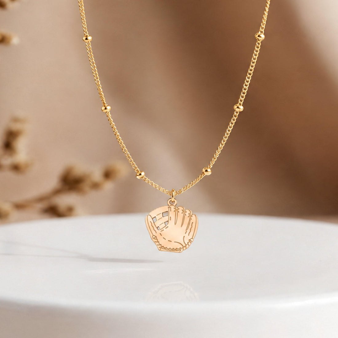 Baseball Glove Charm Necklace