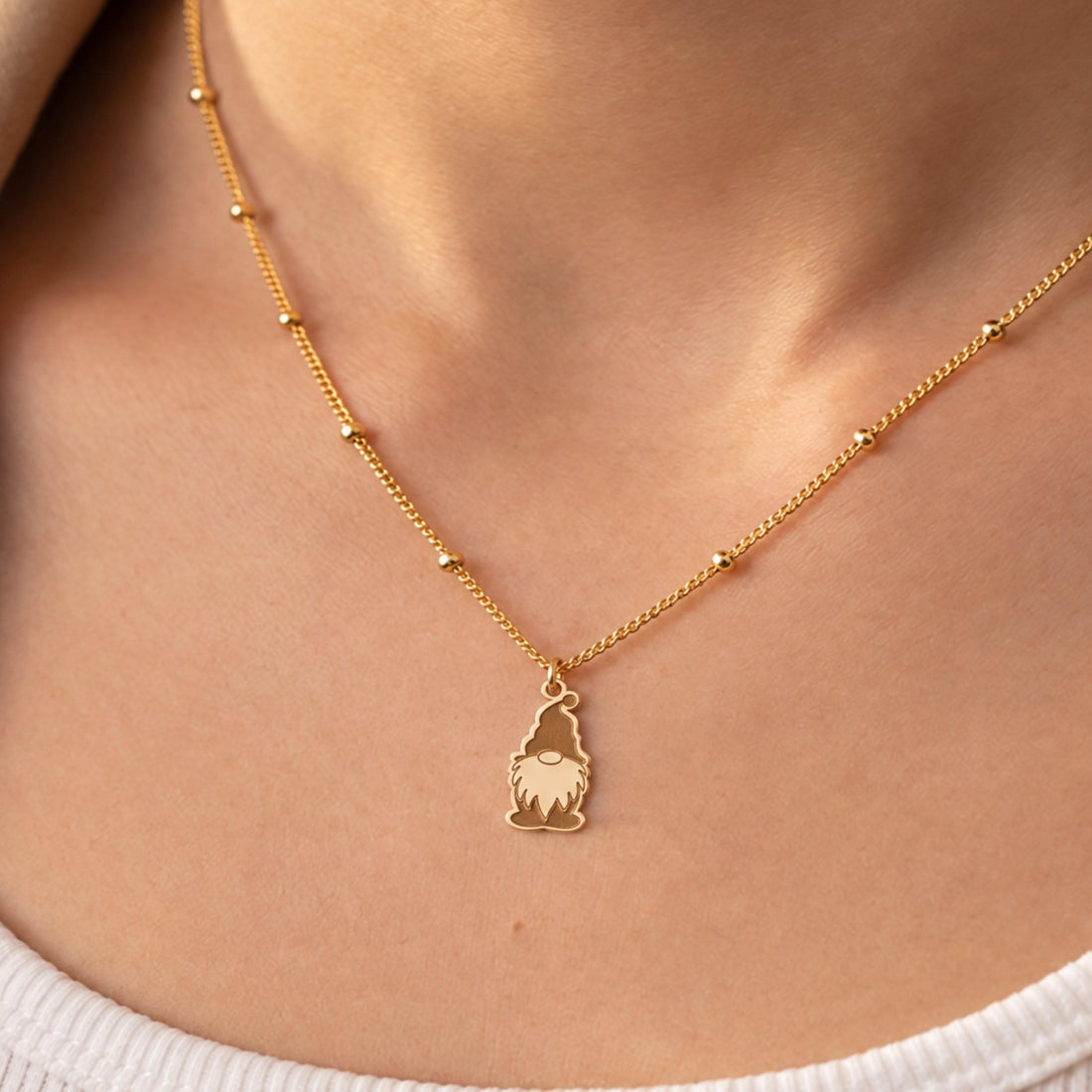 Garden Gnome Charm Necklace
