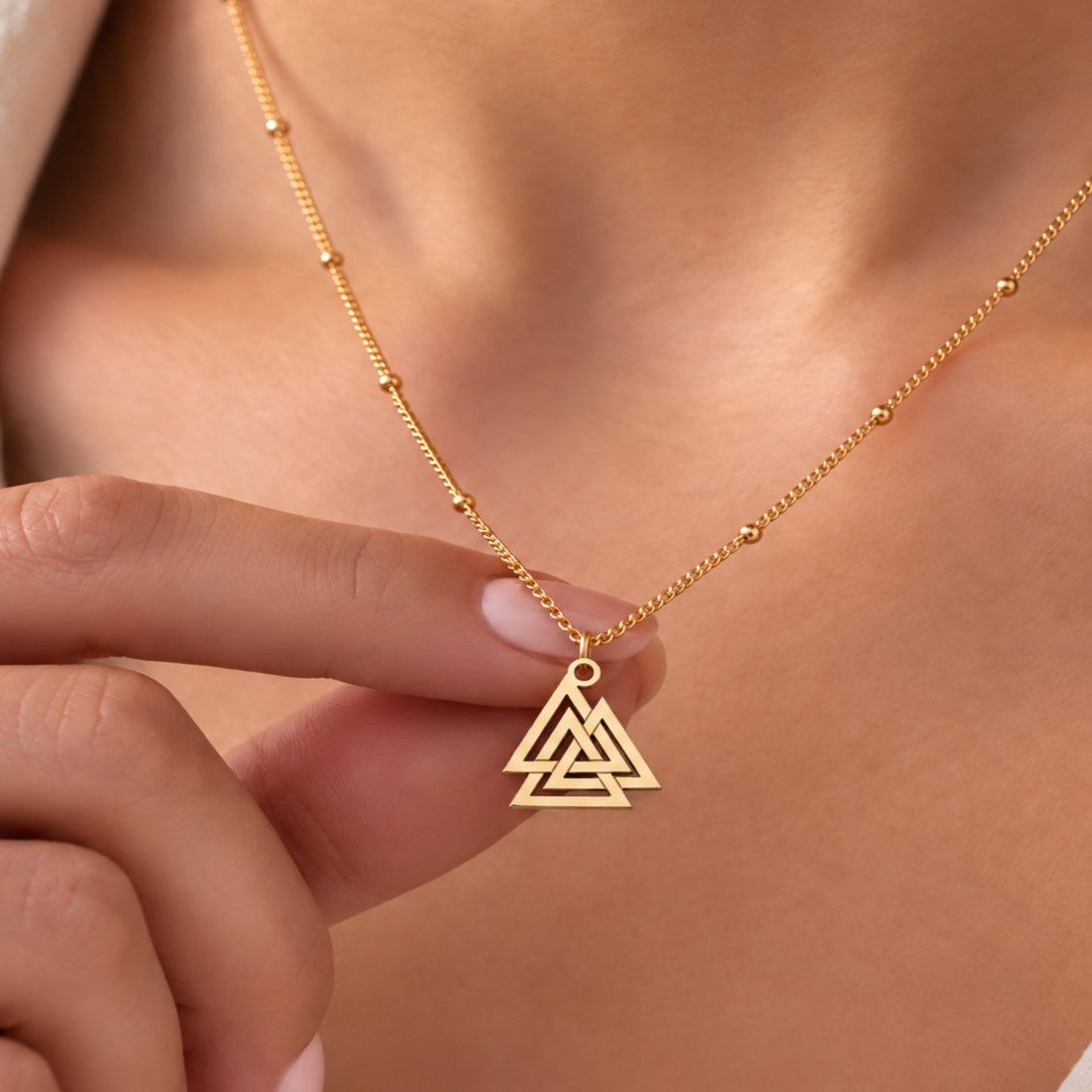 Celtic Knot Triangle Charm Necklace