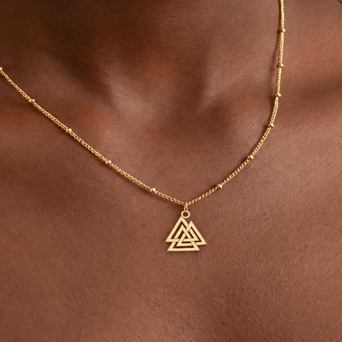 Celtic Knot Triangle Charm Necklace