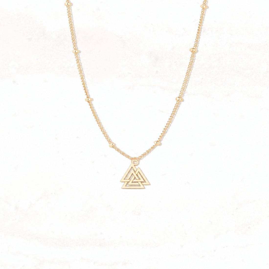 Celtic Knot Triangle Charm Necklace