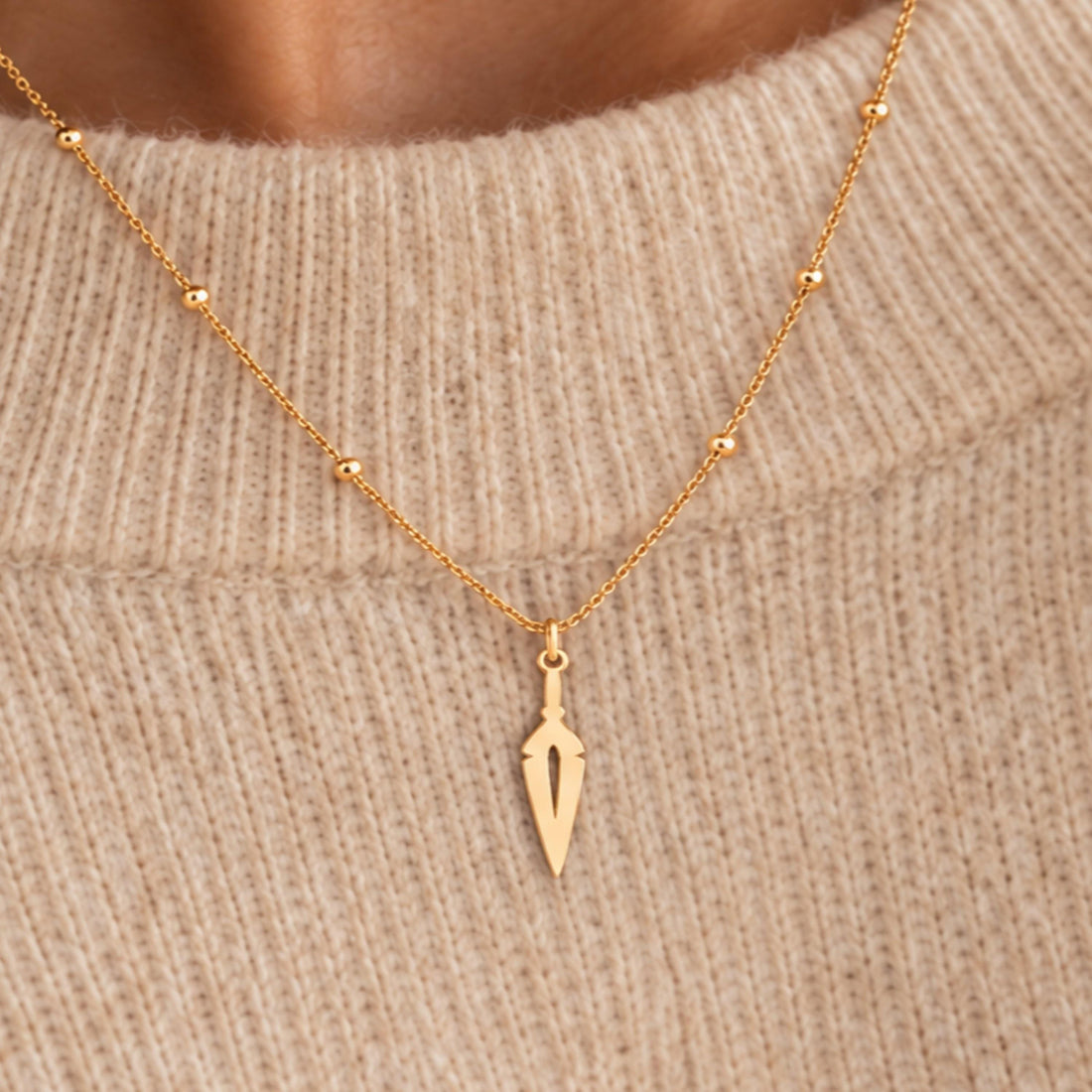 Slotted Arrowhead Charm Necklace