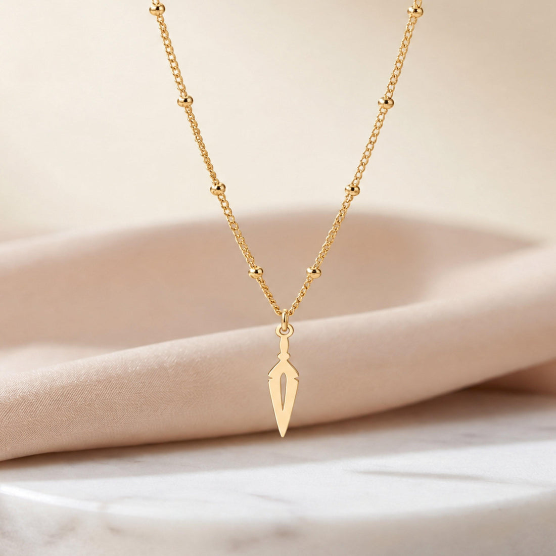 Slotted Arrowhead Charm Necklace
